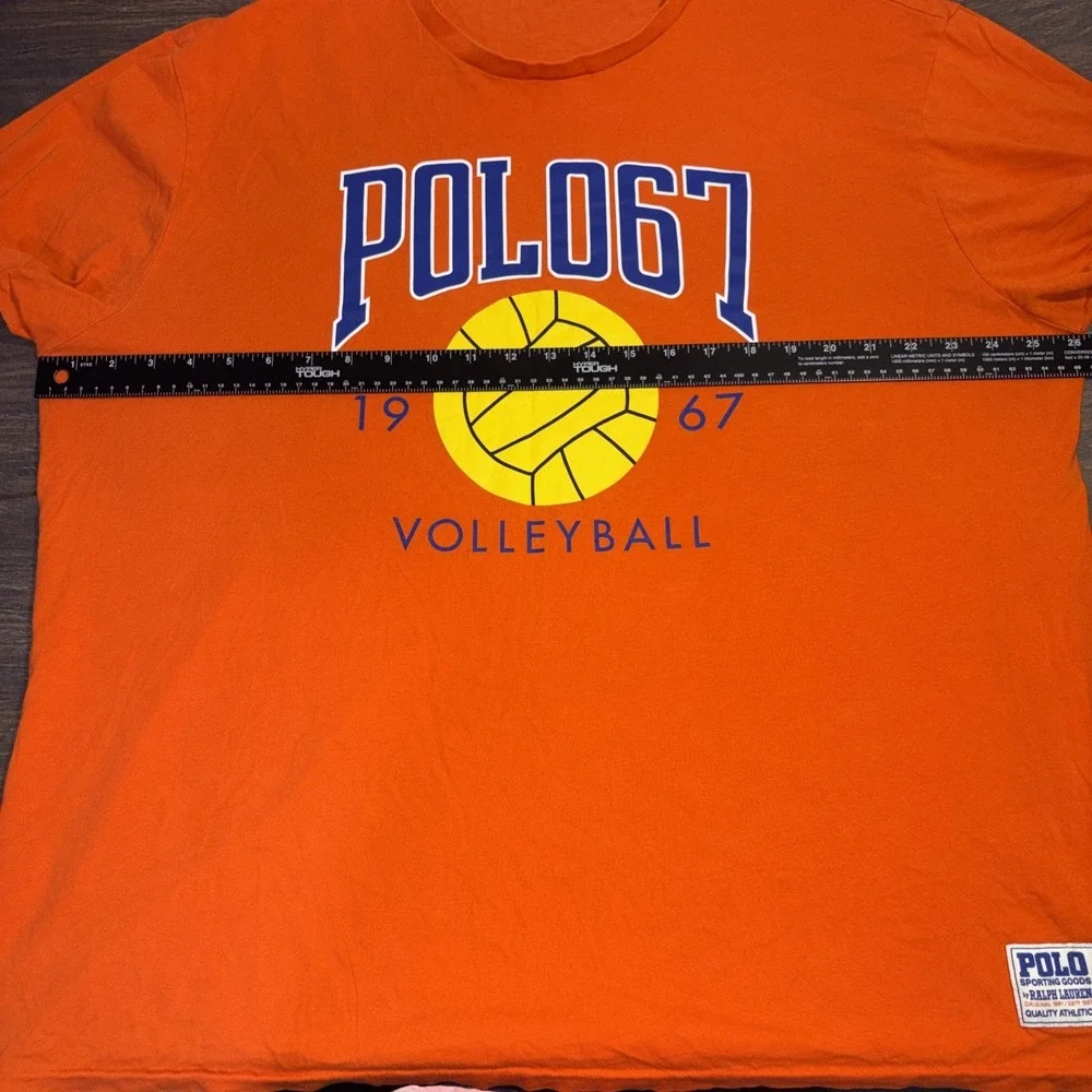 Polo Ralph Lauren Orange Volleyball Graphic Short Sleeve Classic Fit Shirt XL
